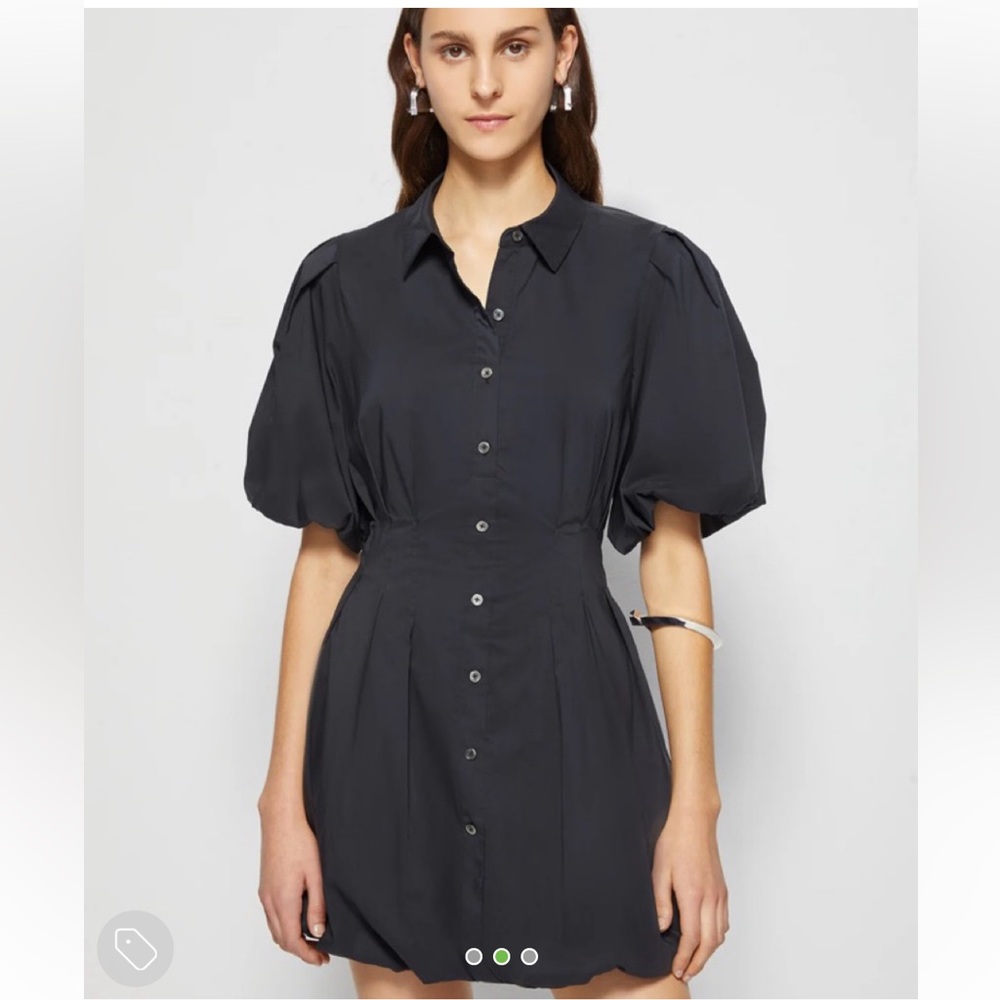 SIMKHAI Short Black Puff Sleeve Dress